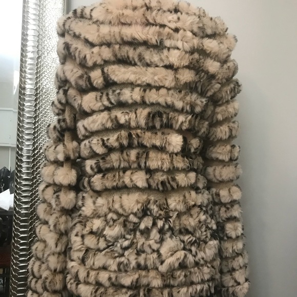 BCBG Max Azria Rabbit Fur Jacket size M - Picture 4 of 8